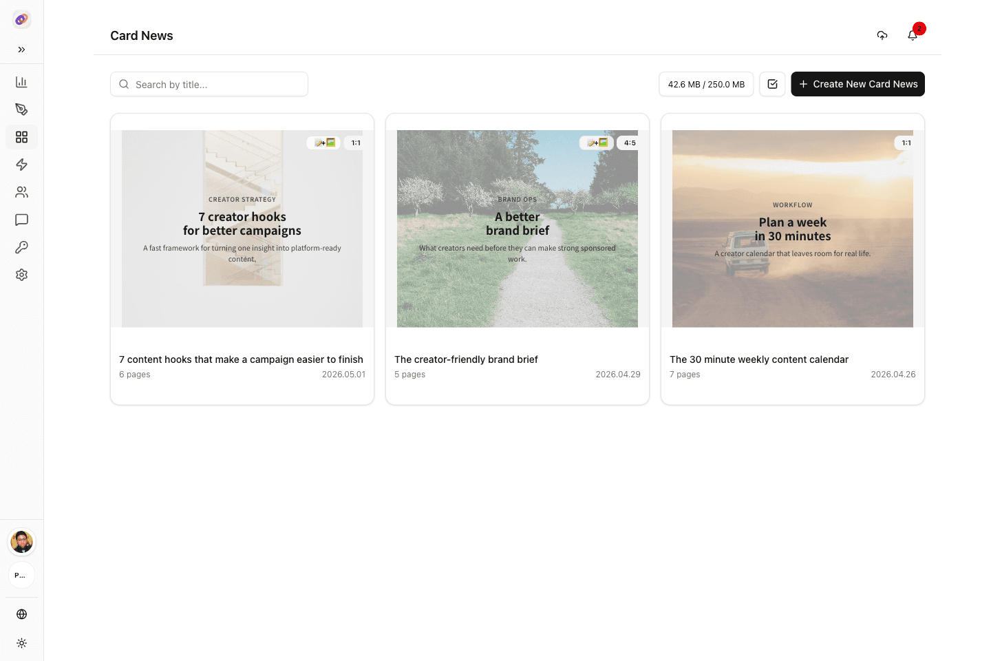 Card-news & media library